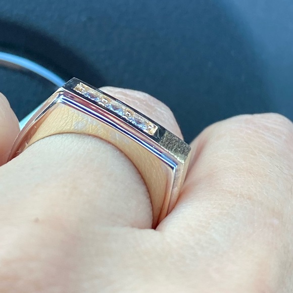 8mm Mens Engagement Ring Solid 14k Yellow Gold - Picture 11 of 15